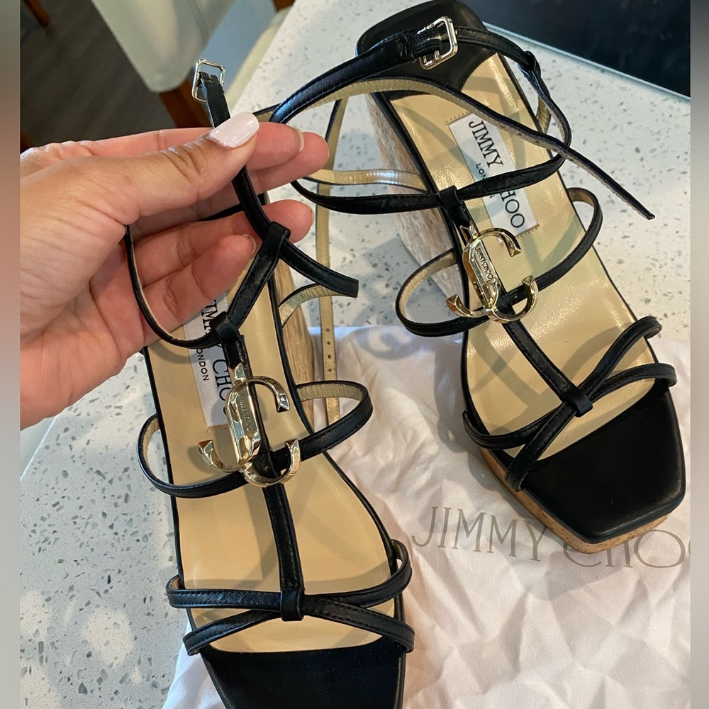 Jimmy choo wedges like new, I wore them once
